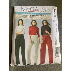 McCalls Classic Fit Perfect Fit Pants Sewing Pattern M5239 Size 8-14 2006